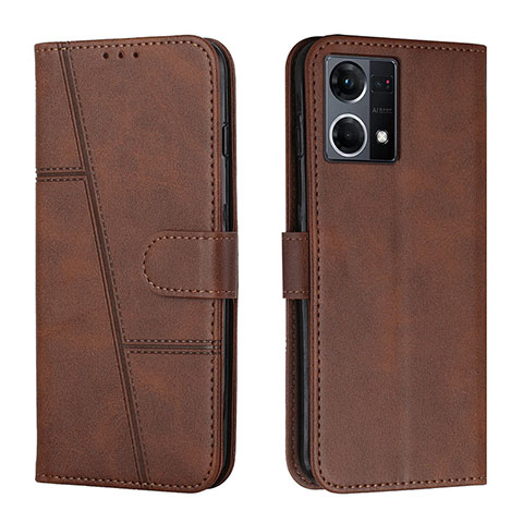 Funda de Cuero Cartera con Soporte Carcasa Y01X para Oppo F21s Pro 4G Marron