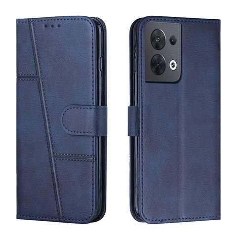 Funda de Cuero Cartera con Soporte Carcasa Y01X para Oppo Reno8 5G Azul