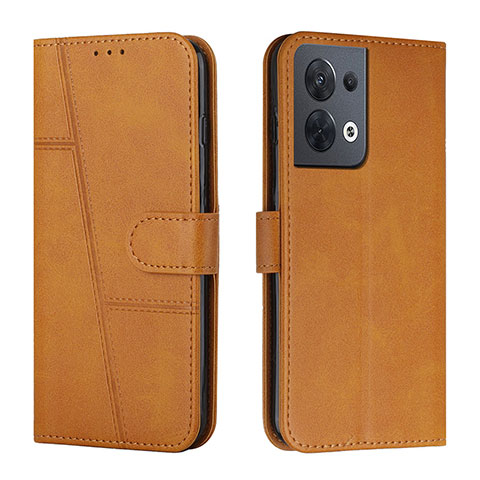 Funda de Cuero Cartera con Soporte Carcasa Y01X para Oppo Reno8 5G Marron Claro