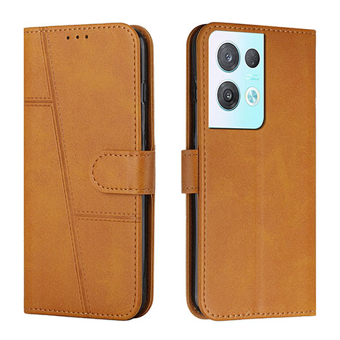 Funda de Cuero Cartera con Soporte Carcasa Y01X para Oppo Reno8 Pro+ Plus 5G Marron Claro