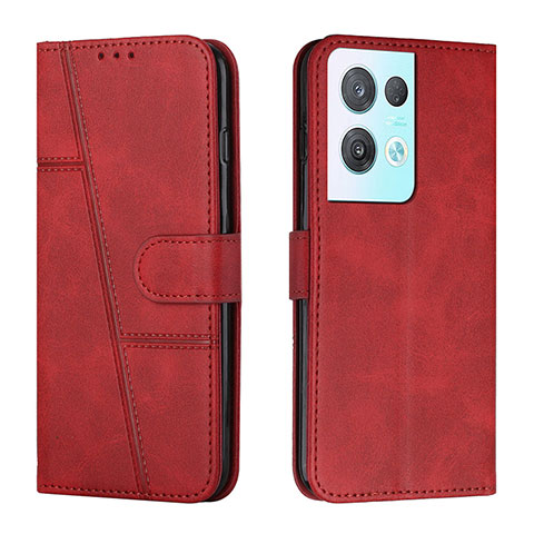 Funda de Cuero Cartera con Soporte Carcasa Y01X para Oppo Reno8 Pro+ Plus 5G Rojo