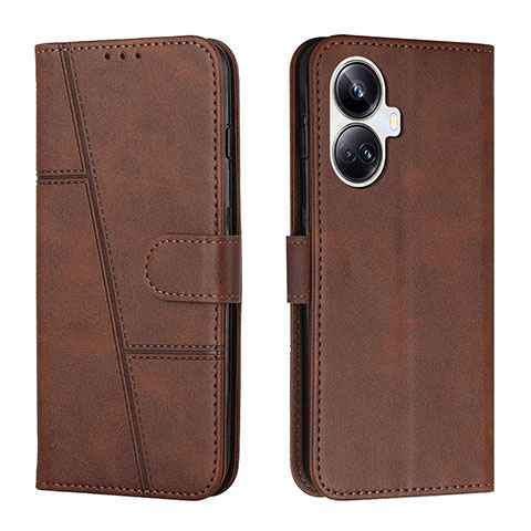 Funda de Cuero Cartera con Soporte Carcasa Y01X para Realme 10 Pro+ Plus 5G Marron