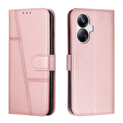 Funda de Cuero Cartera con Soporte Carcasa Y01X para Realme 10 Pro+ Plus 5G Oro Rosa