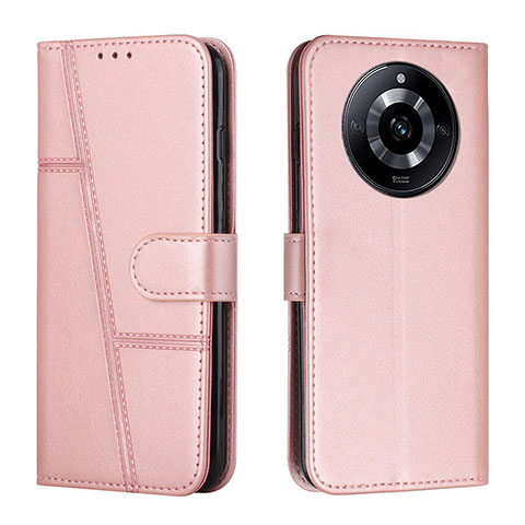 Funda de Cuero Cartera con Soporte Carcasa Y01X para Realme 11 Pro+ Plus 5G Oro Rosa