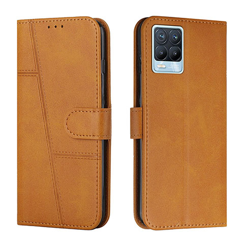 Funda de Cuero Cartera con Soporte Carcasa Y01X para Realme 8 Pro Marron Claro