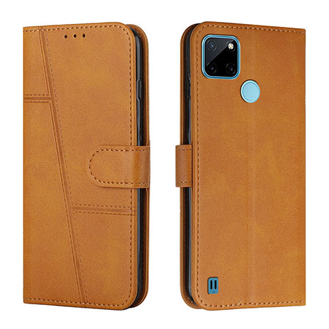 Funda de Cuero Cartera con Soporte Carcasa Y01X para Realme C21Y Marron Claro