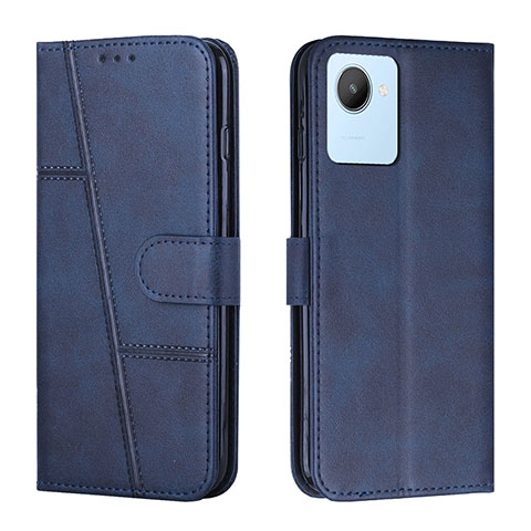 Funda de Cuero Cartera con Soporte Carcasa Y01X para Realme C30 Azul