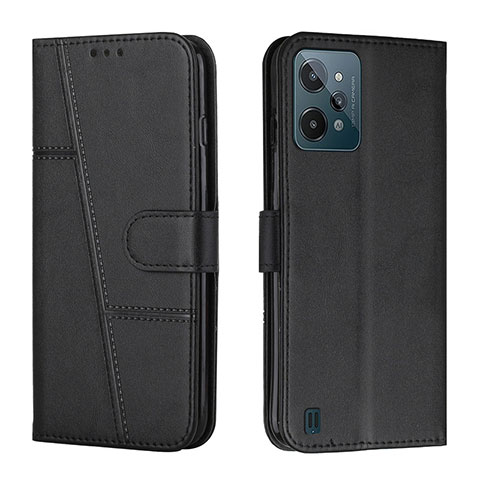 Funda de Cuero Cartera con Soporte Carcasa Y01X para Realme C31 Negro