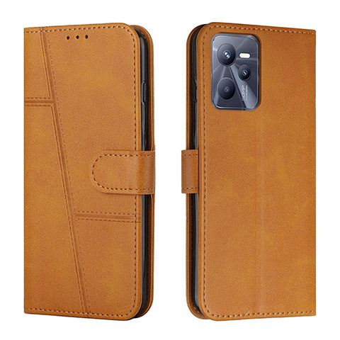 Funda de Cuero Cartera con Soporte Carcasa Y01X para Realme C35 Marron Claro