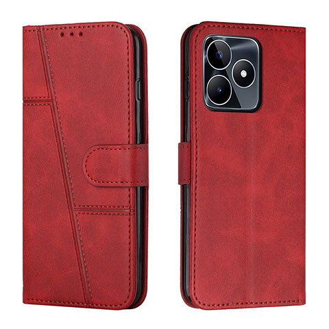 Funda de Cuero Cartera con Soporte Carcasa Y01X para Realme C53 India Rojo