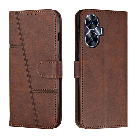 Funda de Cuero Cartera con Soporte Carcasa Y01X para Realme C55 Marron