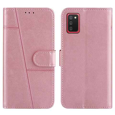 Funda de Cuero Cartera con Soporte Carcasa Y01X para Samsung Galaxy A03s Oro Rosa