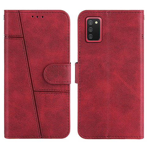 Funda de Cuero Cartera con Soporte Carcasa Y01X para Samsung Galaxy A03s Rojo