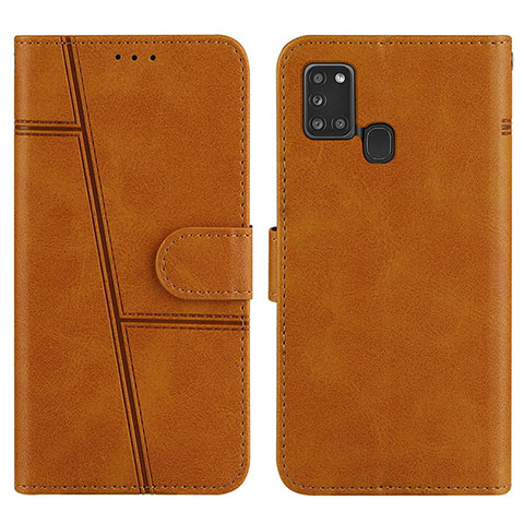 Funda de Cuero Cartera con Soporte Carcasa Y01X para Samsung Galaxy A21s Marron Claro