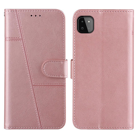 Funda de Cuero Cartera con Soporte Carcasa Y01X para Samsung Galaxy A22 5G Oro Rosa