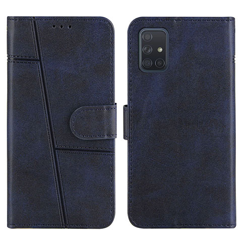 Funda de Cuero Cartera con Soporte Carcasa Y01X para Samsung Galaxy A71 4G A715 Azul