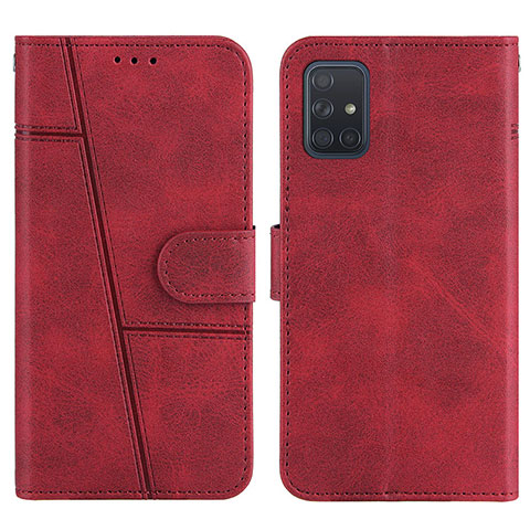 Funda de Cuero Cartera con Soporte Carcasa Y01X para Samsung Galaxy A71 4G A715 Rojo