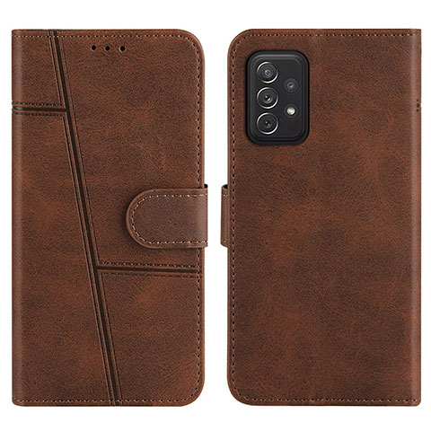 Funda de Cuero Cartera con Soporte Carcasa Y01X para Samsung Galaxy A72 4G Marron