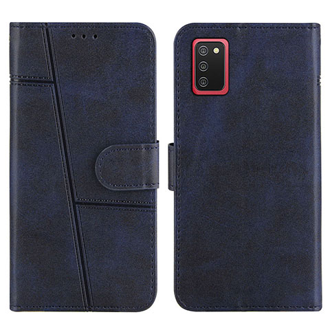 Funda de Cuero Cartera con Soporte Carcasa Y01X para Samsung Galaxy F02S SM-E025F Azul