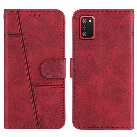 Funda de Cuero Cartera con Soporte Carcasa Y01X para Samsung Galaxy F02S SM-E025F Rojo