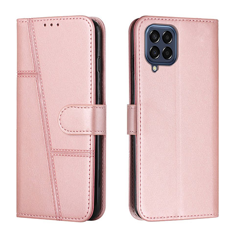 Funda de Cuero Cartera con Soporte Carcasa Y01X para Samsung Galaxy M53 5G Oro Rosa