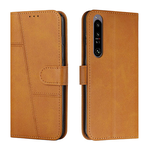 Funda de Cuero Cartera con Soporte Carcasa Y01X para Sony Xperia 1 IV Marron Claro