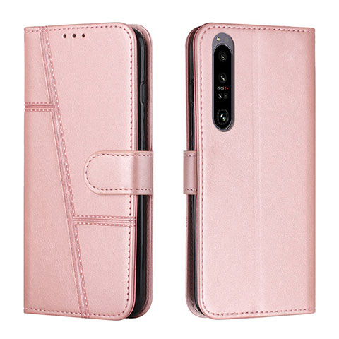 Funda de Cuero Cartera con Soporte Carcasa Y01X para Sony Xperia 1 IV SO-51C Oro Rosa