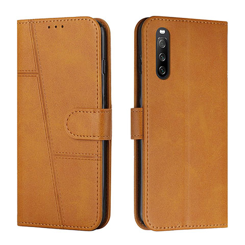 Funda de Cuero Cartera con Soporte Carcasa Y01X para Sony Xperia 10 IV SOG07 Marron Claro