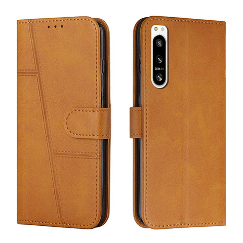 Funda de Cuero Cartera con Soporte Carcasa Y01X para Sony Xperia 5 IV Marron Claro