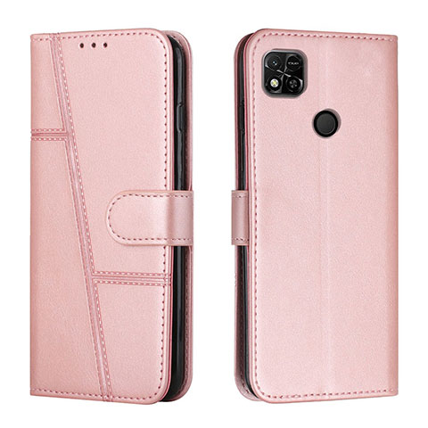 Funda de Cuero Cartera con Soporte Carcasa Y01X para Xiaomi POCO C3 Oro Rosa