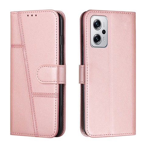 Funda de Cuero Cartera con Soporte Carcasa Y01X para Xiaomi Poco X4 GT 5G Oro Rosa