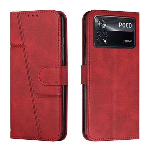 Funda de Cuero Cartera con Soporte Carcasa Y01X para Xiaomi Poco X4 Pro 5G Rojo