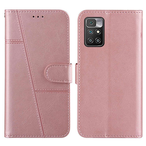 Funda de Cuero Cartera con Soporte Carcasa Y01X para Xiaomi Redmi 10 (2022) Oro Rosa