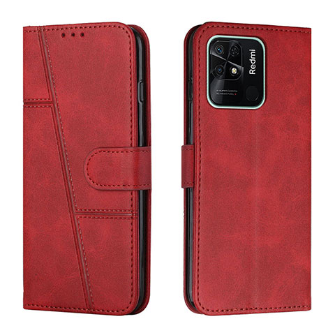 Funda de Cuero Cartera con Soporte Carcasa Y01X para Xiaomi Redmi 10 India Rojo