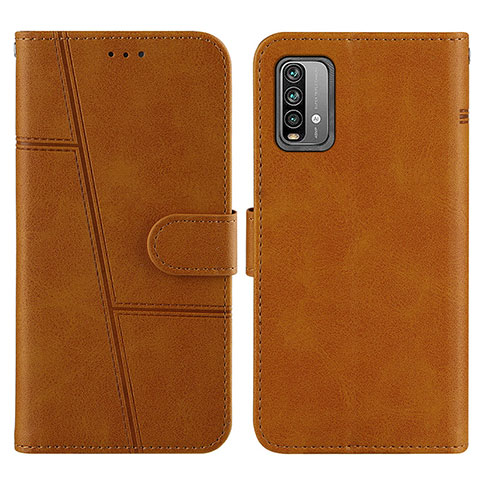 Funda de Cuero Cartera con Soporte Carcasa Y01X para Xiaomi Redmi 9 Power Marron Claro