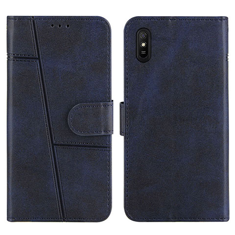 Funda de Cuero Cartera con Soporte Carcasa Y01X para Xiaomi Redmi 9A Azul