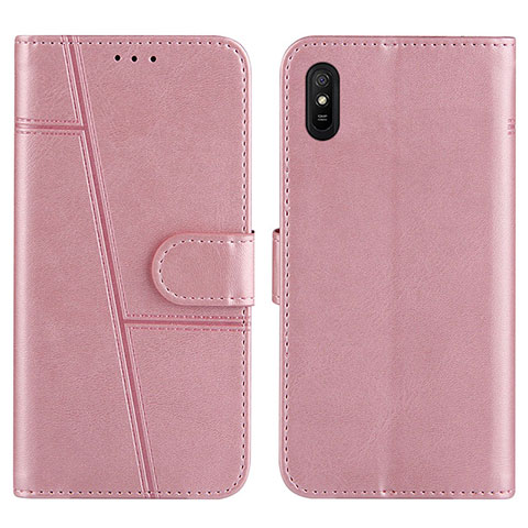 Funda de Cuero Cartera con Soporte Carcasa Y01X para Xiaomi Redmi 9A Oro Rosa