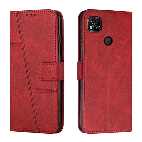Funda de Cuero Cartera con Soporte Carcasa Y01X para Xiaomi Redmi 9C Rojo