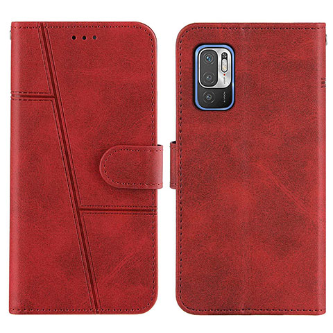 Funda de Cuero Cartera con Soporte Carcasa Y01X para Xiaomi Redmi Note 10 5G Rojo
