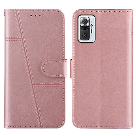 Funda de Cuero Cartera con Soporte Carcasa Y01X para Xiaomi Redmi Note 10 Pro Max Oro Rosa