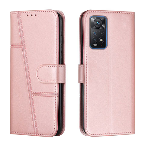 Funda de Cuero Cartera con Soporte Carcasa Y01X para Xiaomi Redmi Note 11 Pro 5G Oro Rosa