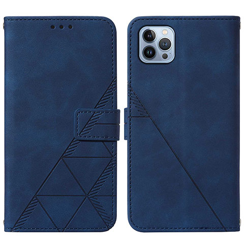 Funda de Cuero Cartera con Soporte Carcasa Y02B para Apple iPhone 13 Pro Azul