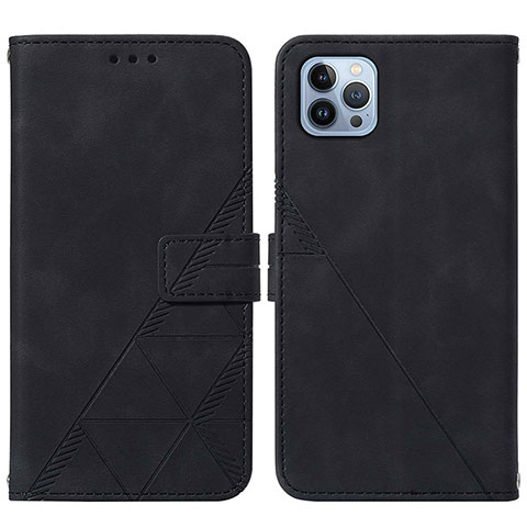 Funda de Cuero Cartera con Soporte Carcasa Y02B para Apple iPhone 13 Pro Negro