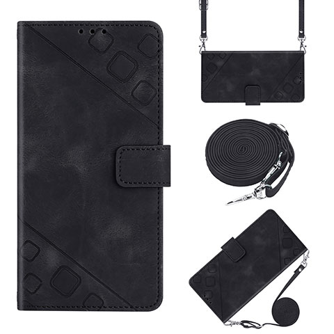 Funda de Cuero Cartera con Soporte Carcasa Y02B para Huawei Enjoy 50 Negro