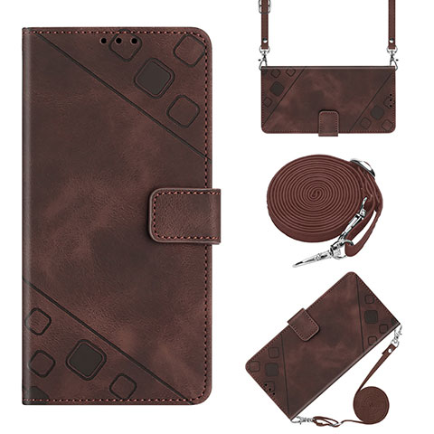 Funda de Cuero Cartera con Soporte Carcasa Y02B para Motorola Moto E32s Marron