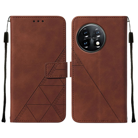 Funda de Cuero Cartera con Soporte Carcasa Y02B para OnePlus 11 5G Marron