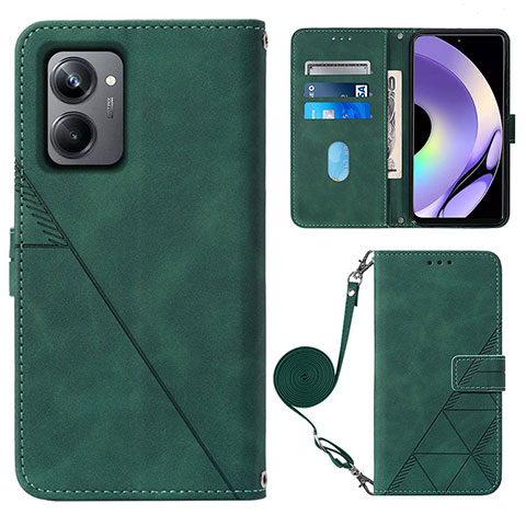 Funda de Cuero Cartera con Soporte Carcasa Y02B para Realme 10 Pro 5G Verde