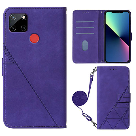 Funda de Cuero Cartera con Soporte Carcasa Y02B para Realme 7i RMX2193 Morado