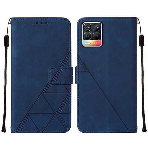 Funda de Cuero Cartera con Soporte Carcasa Y02B para Realme 8 4G Azul