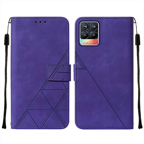 Funda de Cuero Cartera con Soporte Carcasa Y02B para Realme 8 4G Morado